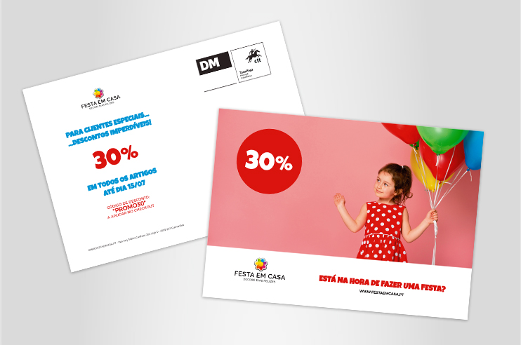 Campanha para angariação de clientes Festa em Casa